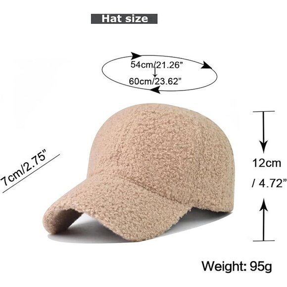 Women\'s A Khaki Winter Warm Classic Wool Adjustable Baseball Style Hat Cap